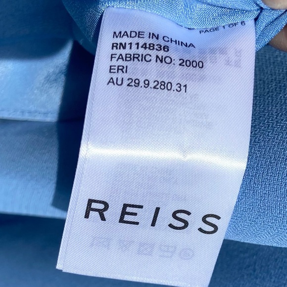 REISS Eri Fit And Flare Dress Deep Sky Blue Size 4 - Picture 9 of 11